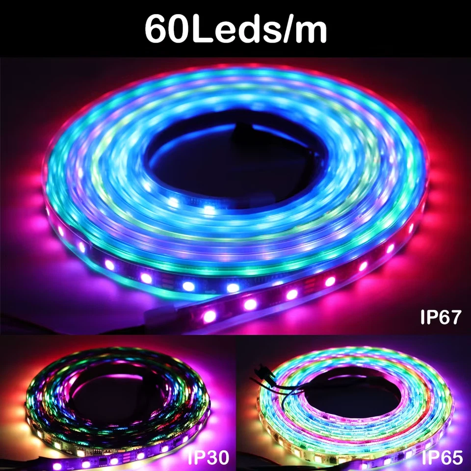 WS2811 LED Strip 5050 RGB 150/300LEDs 5M ws2811 IC Individual Addressable DC12V - Image 2 of 4