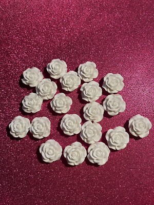 White Rose Beads DIY Jewelry Craft Charms USA Seller UK