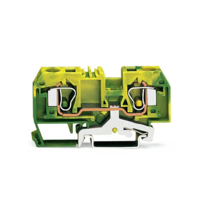 2pcs   284-907 2-Conductor Ground Terminal   10,00 mm2 Green-Yellow Ne Kd #E3