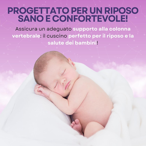 Cuscino Lettino Bambini 60X40 1 2 3 4 Anni 100% Cotone Antiacaro Anallergico Tra - Foto 7 di 10