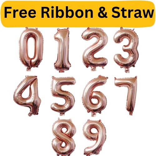16" 32" 40" Inch Happy Birthday Foil Number Helium Balloons Pink Black Gold FR - Picture 4 of 49