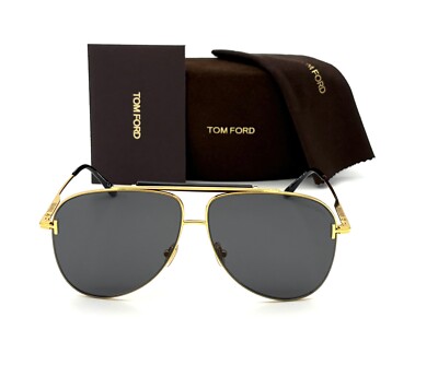 Tom Ford  BRADY FT1018 30A Shiny Gold  / Smoke  60mm Sunglasses
