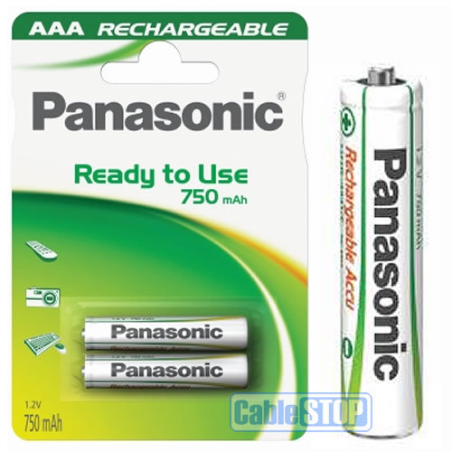 PANASONIC 750mAh Pack of 2 AAA Rechargeable DECT HOME CORDLESS PHONE