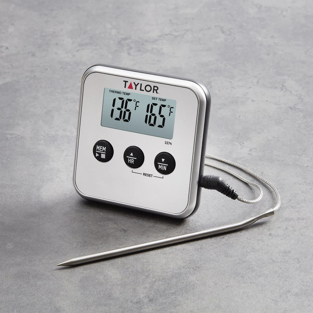 Digital Meat Thermometer with Timer, Programmable Wired Probe Digital Meat Thermometer with Timer, Programmable Wired Probe