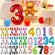Number Balloons 32" 40" Foil Birthday Party Large Giant Helium Air Decoration