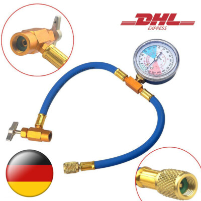 R134A zu R12 / R22 Auto Klimaanlage Kältemittel Füllschlauch mit Manometer
