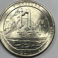 2011 P -  Vicksburg National Park ATB Quarter Dollar Coin