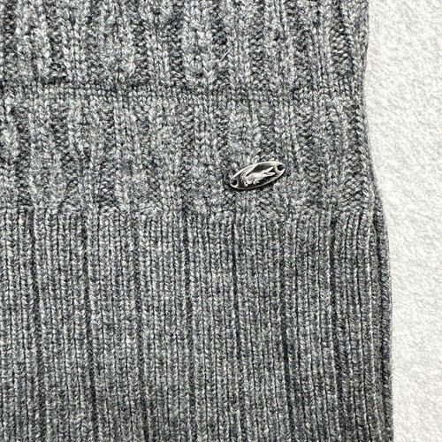 Lacoste Cowl Neck Tunic Sweater Gray Wool Cashmere Blend Soft Cozy Pullover - Picture 6 of 16