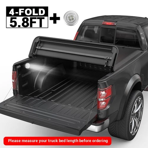 4 Fold 5.8FT Bed Soft Truck Tonneau Cover For 19-26 Chevy Silverado GMC Sierra
