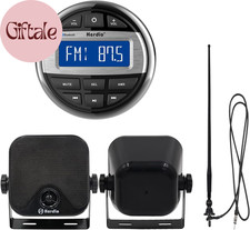 Marine Radio Package- IPX6 Receiver Compatible with Bluetooth, 1 Pair 4 Inch Mar