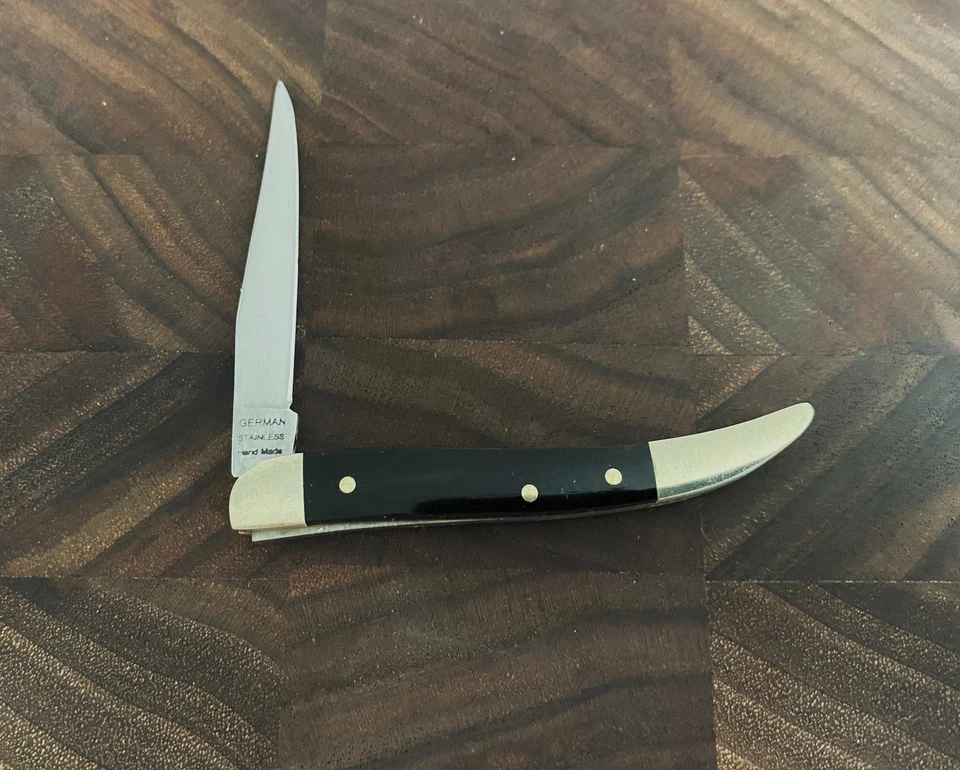 GERMAN BULL BRAND FOLDING KNIFE WITH STAG SCALE, NEW IN BOX! - Image 4 of 4