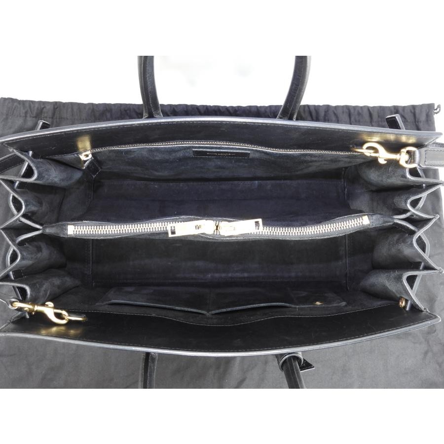 Borsa a tracolla Saint Laurent Sac de Jour in pelle liscia nera YSL 2 vie