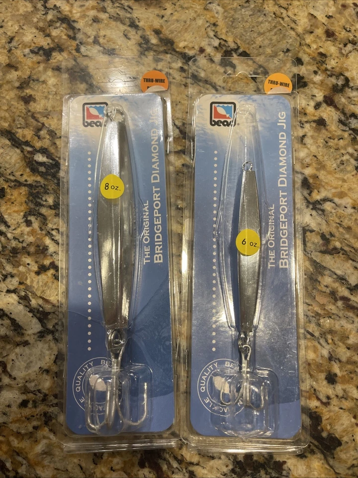 (2) Paquete de cuentas D53JR D4X3JR 6/8 oz plantillas de diamante señuelo Bridgeport de pesca de agua salada Foto 2 de 4
