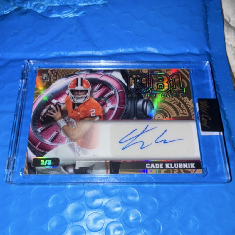 Gold 🌟2026 Wild Card QB1 Cade Klubnik Autograph Serial Numbered 2/3 Football💎