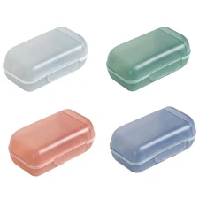 4 Pcs Portable Mini Soap Box Holder Travel Container for Traveling