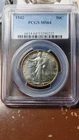1942 Walking LIberty Silver Half Dollar 50C PCGS MS64                       5303