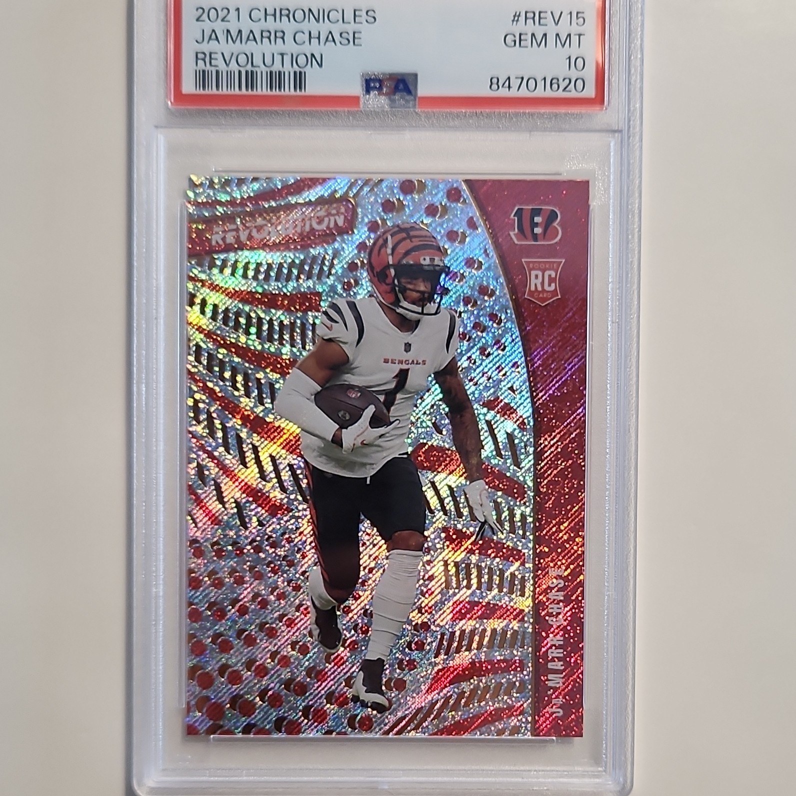 2021 Panini Chronicles Revolution Ja'Marr Chase Rookie PSA 10 REV15