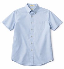 Men's Wrinkle-Free Classic Oxford Cloth Shirt, Traditional Fit Short-Sleeve Lar