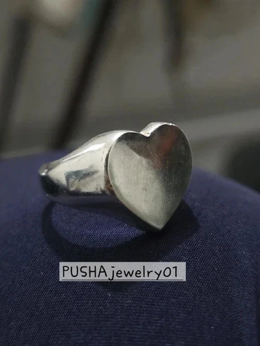 925 Sterling Silver Dome Heart Ring Handmade Silver Ring Heart Ring Thumb Ring