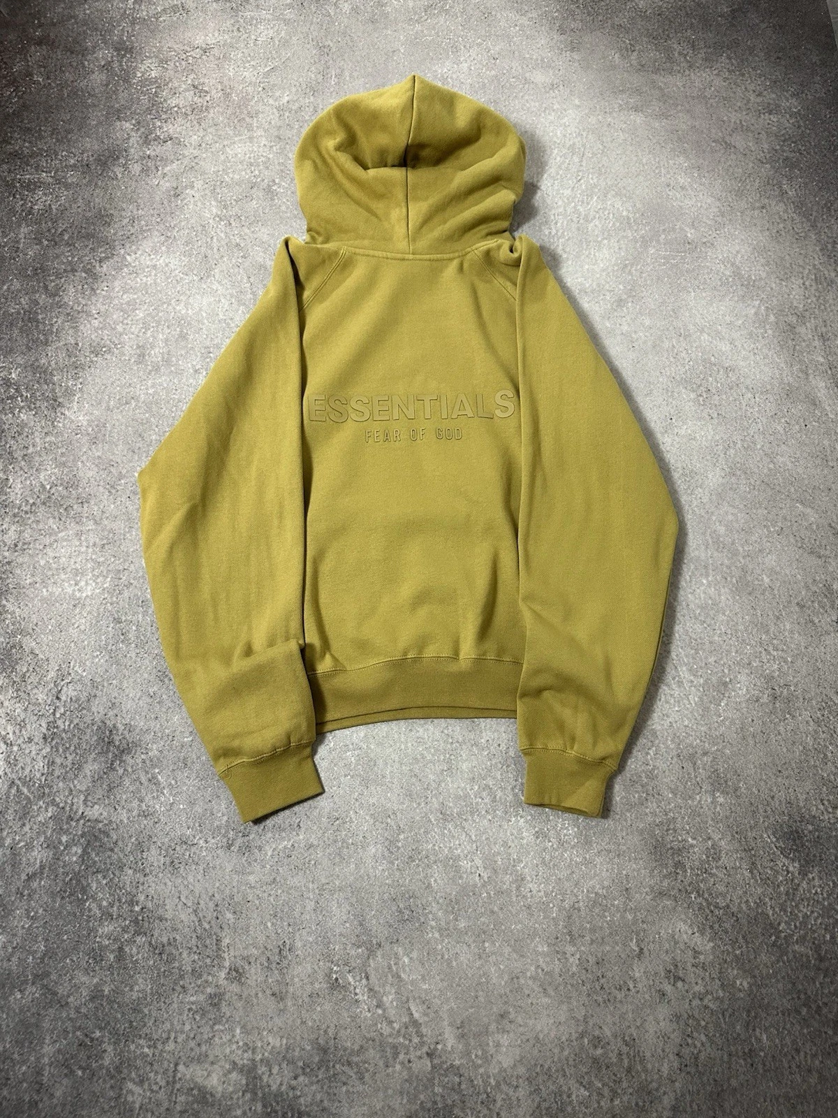 Felpa con cappuccio Fear Of God Essentials Ambra taglia Large nuova con etichetta