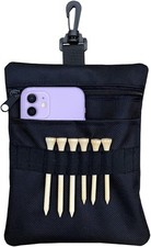 Golf Tee Pouch Bag, Zipper Golf Ball Bag, Accessory Pouch for Men