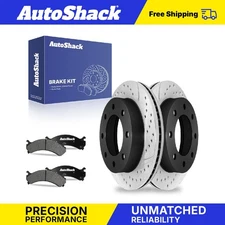 Front Drilled Slotted Brake Rotors Ceramic Pads for Chevy Express 2500 V8