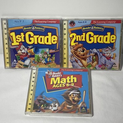 Reader Rabbit Educational PC Games Lot of 3   Math, 1st Grade, 2nd Grade CD-ROM