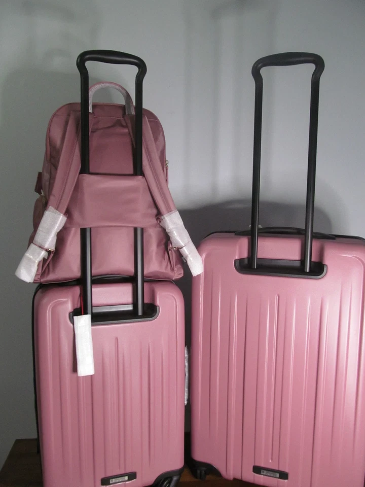 TUMI V4 женщин Роза багажа комплект, ручная кладь, и регистрация в чехле, ноутбук рюкзак новый с Ярлыками - Изображение 2 из 4