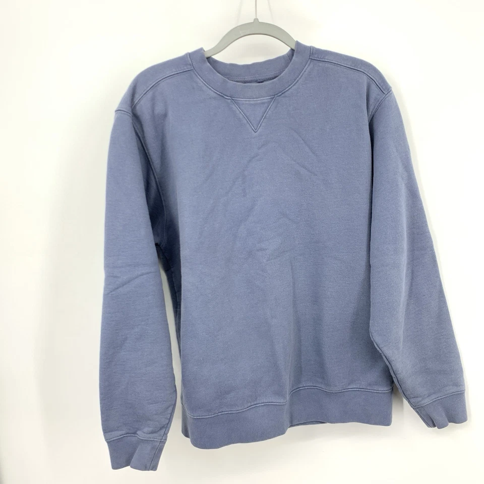 LL Bean Hombres Talla Mediana Sudadera Cuello Redondo Pullover Top Azul Algodón Tradicional Foto 2 de 4