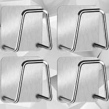 4-Pack Stainless Steel Sink Sponge Holder – Adhesive Kitchen Caddy Organizer Set