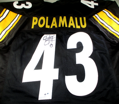 #ad Troy Polamalu Autographed Pittsburgh Steelers Custom Football Jersey COA $169.50