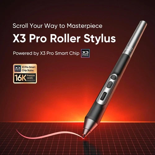 XPPen X3 Pro Roller Stylus for Artist 22 Plus/Pro 14&16 Gen 2 Deco Pro