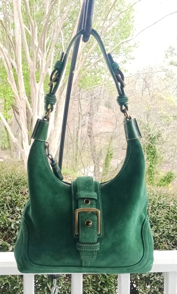 Coach Vintage Y2K E04S-7471 Soho Kelly Green Suede Flap