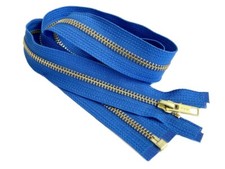 22 Inch Metal Zipper YKK 5 Golden Brass Medium Weight Separating Made in USA