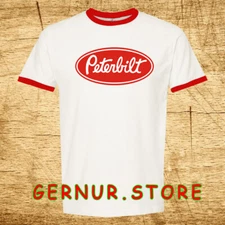 Peterbilt Truck Men's Ringer Red Size S-3XL