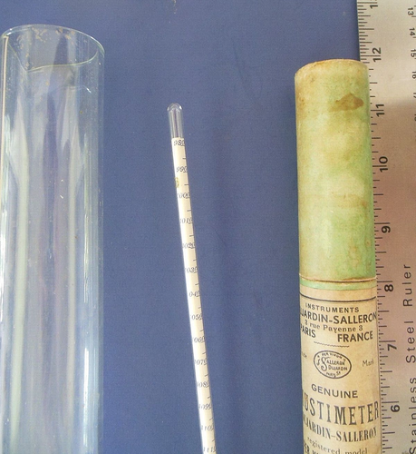 TESTER VINO VINTAGE DUJARDIN-SALLERON MUSTIMETER-CON CILINDRO IN VETRO-PARIGI FRANCIA - Foto 6 di 6