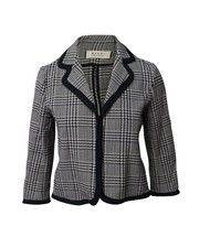 Marni Cropped Checked Jacket In Black Cotton Fr36