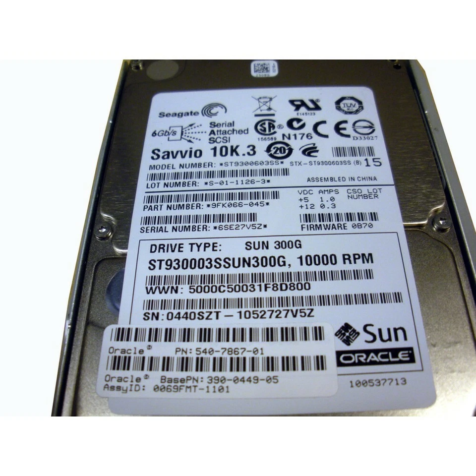 Sun 540-7867 XRA-SS2ND-300G10K 300GB 10K SAS Hard Drive w/ Nemo Bracket - Image 3 of 3