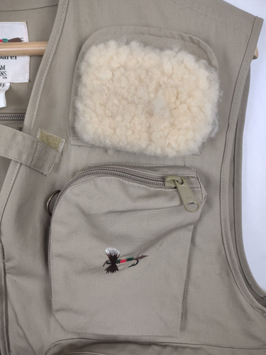 Vintage Fly Fishing Vest Rare Wulff Stream Designs Beige | Size M - Picture 5 of 8
