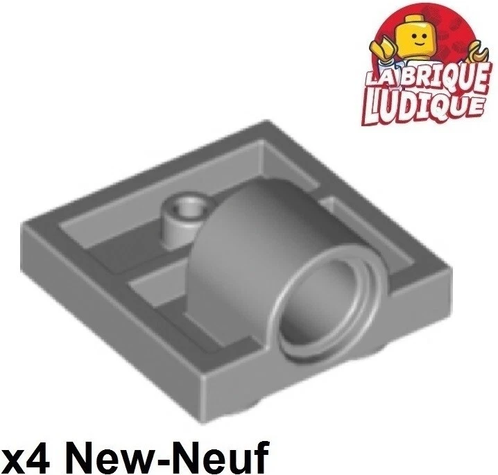 LEGO Technic 4x Platte Modifiziert 2x2 mit Pin-Loch Grau 10247 Neu - Bild 1 von 1