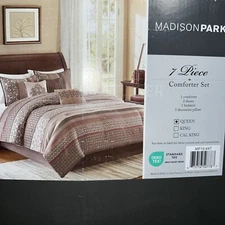 Madison Park Princeton 7-Pc. Comforter Set, Queen, Red, New in Box