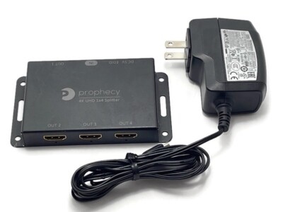 Prophecy 4K-HDR 1x4 HDMI Splitter UHD PRO-HDRsplit4P-LT w/ Power Cord
