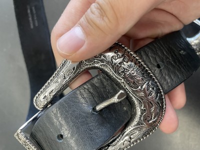b-low the belt black leather Bangle Belt SIZE SMALL double  display picture 3