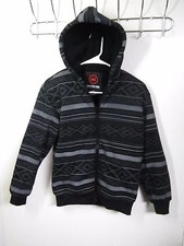 MECCA USA YOUTH UNISEX 10-12 BLACK AND GRAY HEAVY HOODIE JACKET PLUS LINED COAT