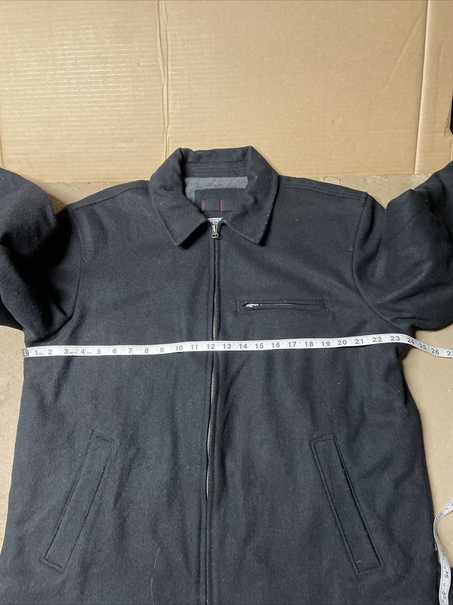 Old Navy Jacket Mens Large Black Full Zip Wool Blend Coat With