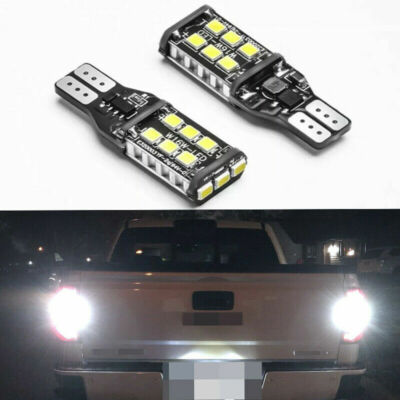 Total 1200LM White High Power LED T15 921 912 W16W Backup Reverse Light Bulbs 2X