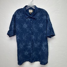 O'Neill Shirt Mens Large Blue Floral Hawaiian Print Heritage Beach Surf Skate