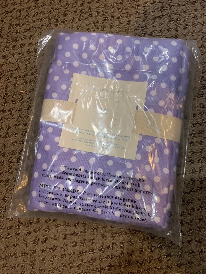 Revestimiento de cesta Pottery Barn Kids Mini Dot Sabrina extra grande XL lavanda NUEVO Foto 2 de 2