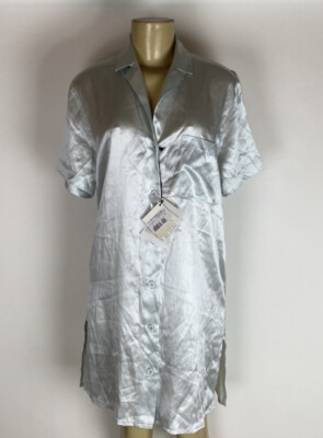 Malizia By LA PERLA short Sleeve Silk Italian mini shirt dess Women s SZ 3