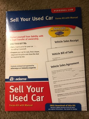 Adams Sell Your Used Car Forms Kit with Manual